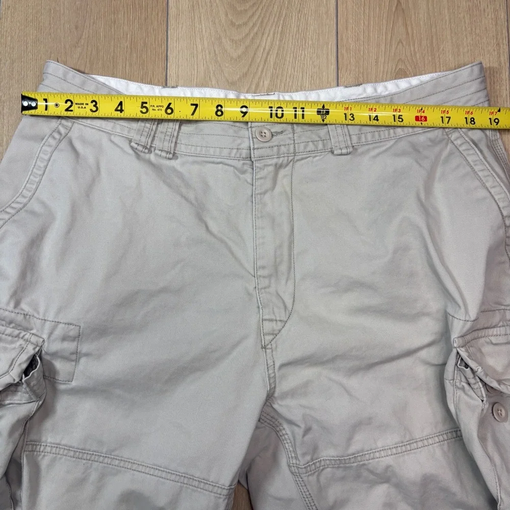 Polo Ralph Lauren Y2K Mens Cargo Shorts Tan Khaki Cotton Classic Chino 38 Baggy
